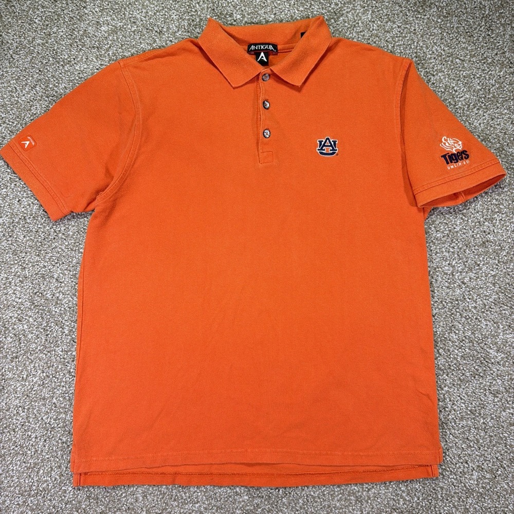 Vintage Auburn Polo Shirt Size Medium Embroidered Classic Retro